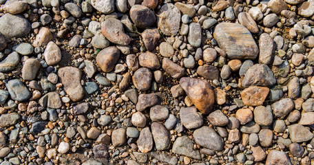 Pebble stone background. Sea Pebble. Beach stones. Natural background. Stone texture