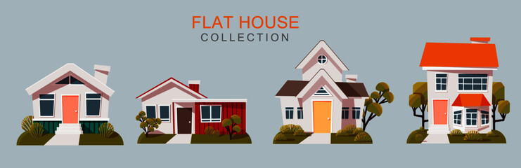 set of houses and houses