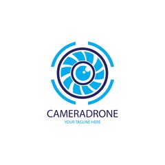 camera drone illustration logo vector