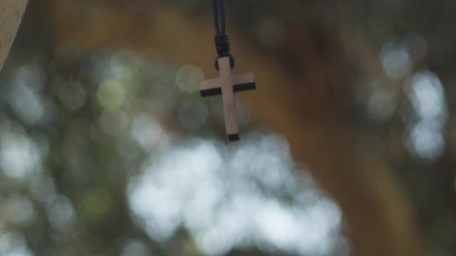 Religious Cross Necklace, Slow Motion