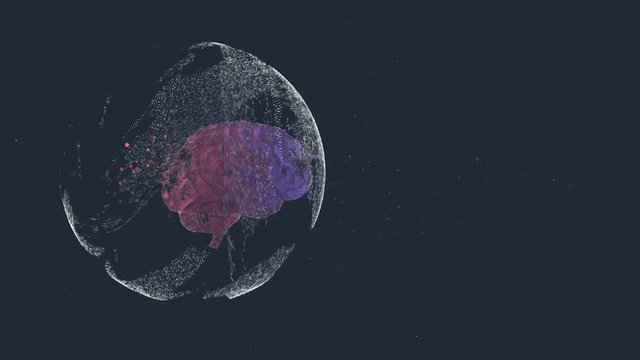 Human brain malfunction with glitch motion tecture around.