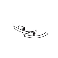 doodle flip flop sandal illustration icon with hand drawn line art style