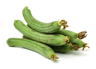 fresh loofah on the white background 