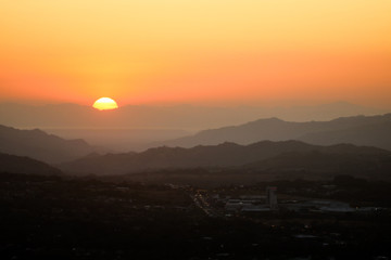 sunset in the mountains