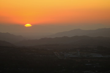 sunset in the mountains