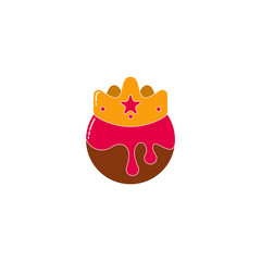 king of ice cream colorful design symbol logo vector