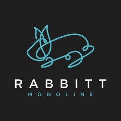 vector logo rabbit line art minimalist