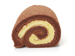 chocolate roll isolated over white background