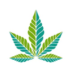 minimalist cannabis leaf vector logo
