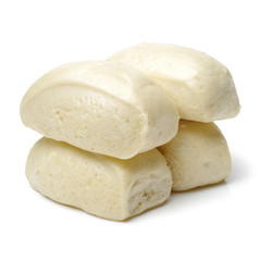 Chinese steamed roll. Close up on white background