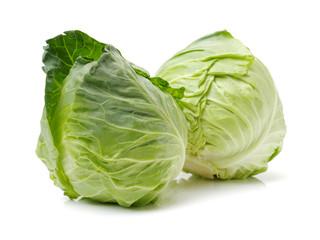 Green cabbage isolated on white background