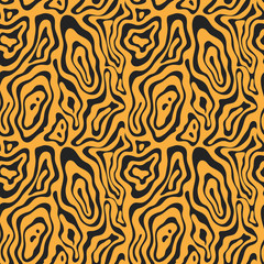 Seamless pattern Tiger stripes. Vector Animal Skin . Black And White illustration for fabric