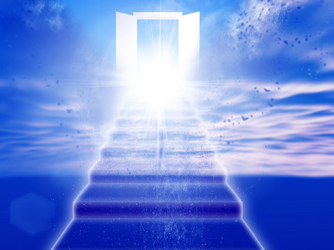 天国への扉が開く抽象的な背景