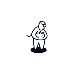  vet logo figure hold pet design