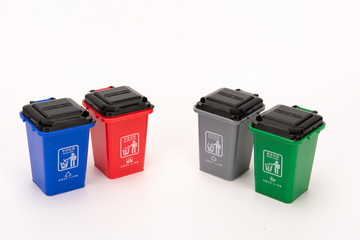 The outdoor trash can is on a white background,