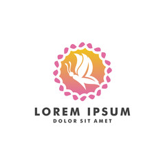 Beauty butterfly logo template icon design vector