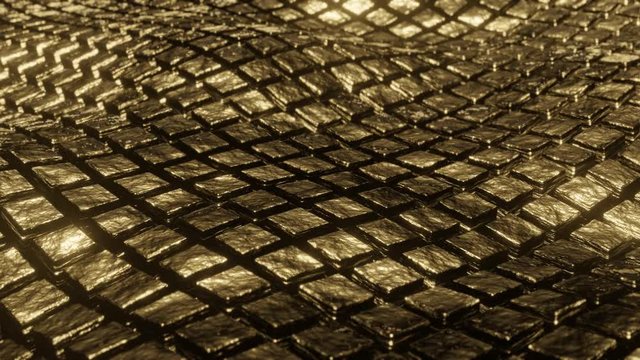 Gold Metal Abstract Background Geometric Cubes