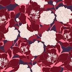 Foto auf Acrylglas Beautiful seamless floral pattern background. © thitiphorn