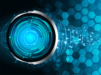 Blue eye cyber circuit future technology concept background