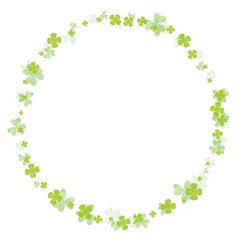 クローバーを散らした円のフレーム