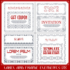Vector set of calligraphic design elements and page decor.