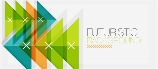 Abstract background, geometric business multicolored paper infographic - triangle frames for text, icons or graphics on light background with copyspace. Vector Illustration For Wallpaper, Banner