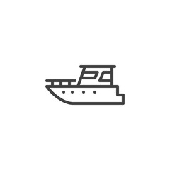 Yacht , boat line icon. linear style sign for mobile concept and web design. Ship outline vector icon. Symbol, logo illustration. Vector graphics