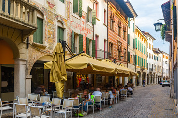 Old town street in Pordenone, Italy