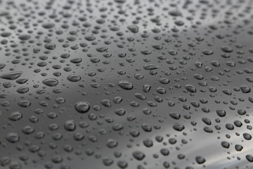 Black with Water Droplets