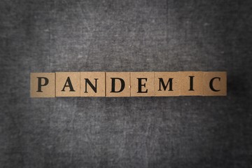 'PANDEMIC' word made with wooden blocks