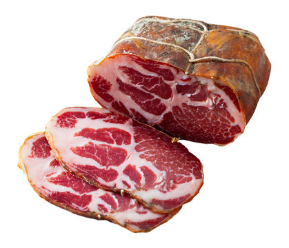 Sliced cured pork shoulder