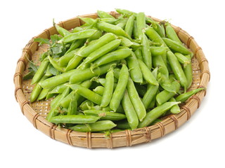 Fresh peas isolated on white background 