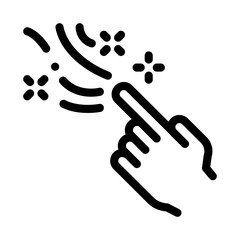 Magic Gesture Icon Vector. Outline Magic Gesture Sign. Isolated Contour Symbol Illustration