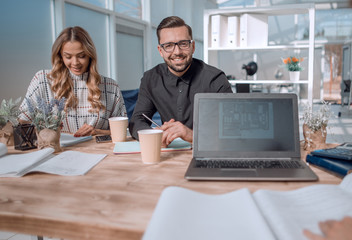 business team at the workplace in the office