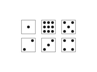 Dice, game icon. Vector illustration, flat design.