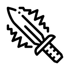 Sparkle Sword Icon Vector. Outline Sparkle Sword Sign. Isolated Contour Symbol Illustration