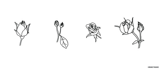 バラ 薔薇 ROSE ベクター素材1