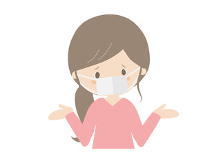 Woman wearing mask and saying she doesn't know.