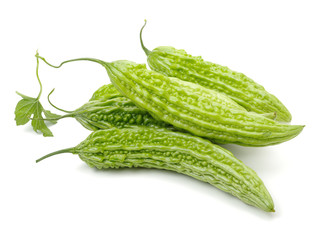 bitter gourd on the white background