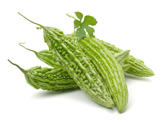 bitter gourd on the white background