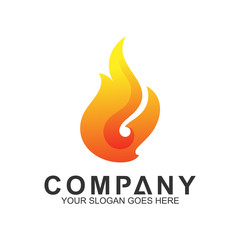 fire logo design template, abstract fire vector