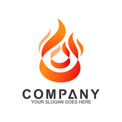 fire logo design template, abstract fire vector
