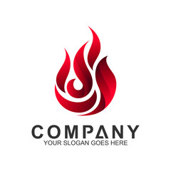 fire logo design template, abstract fire vector