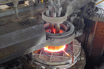 Metal smelting furnace in steel mills