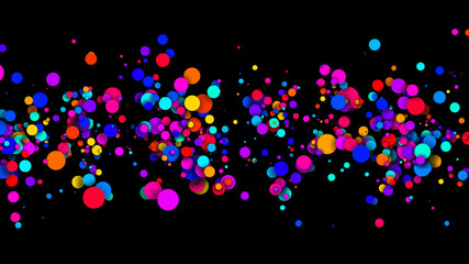 Abstract simple background with beautiful multi-colored circles or balls in flat style like paint bubbles in water. 3d render of particles, colored paper applique. Creative design background 2