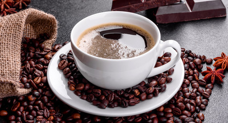 A cup of fresh scented morning coffee for a cheerful start to the day