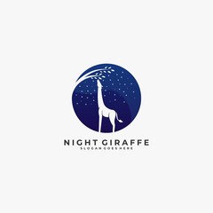 Vector Logo Illustration Giraffe Negative space Style.