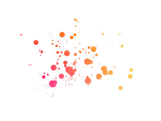 Beautiful colorful watercolor drops brush isolated on white background