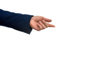 Business man hands gesture set isolated on white  with copy space