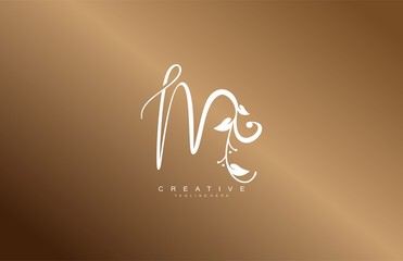 Letter M Luxury Beautiful Flourishes Ornate Golden Monogram Logo